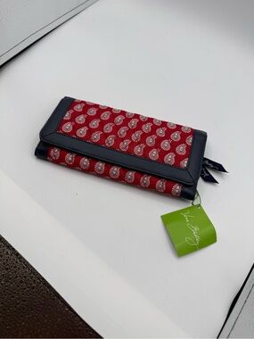 Retired Vera Bradley Red Paisley Bandana Pattern Trifold Wallet NWT